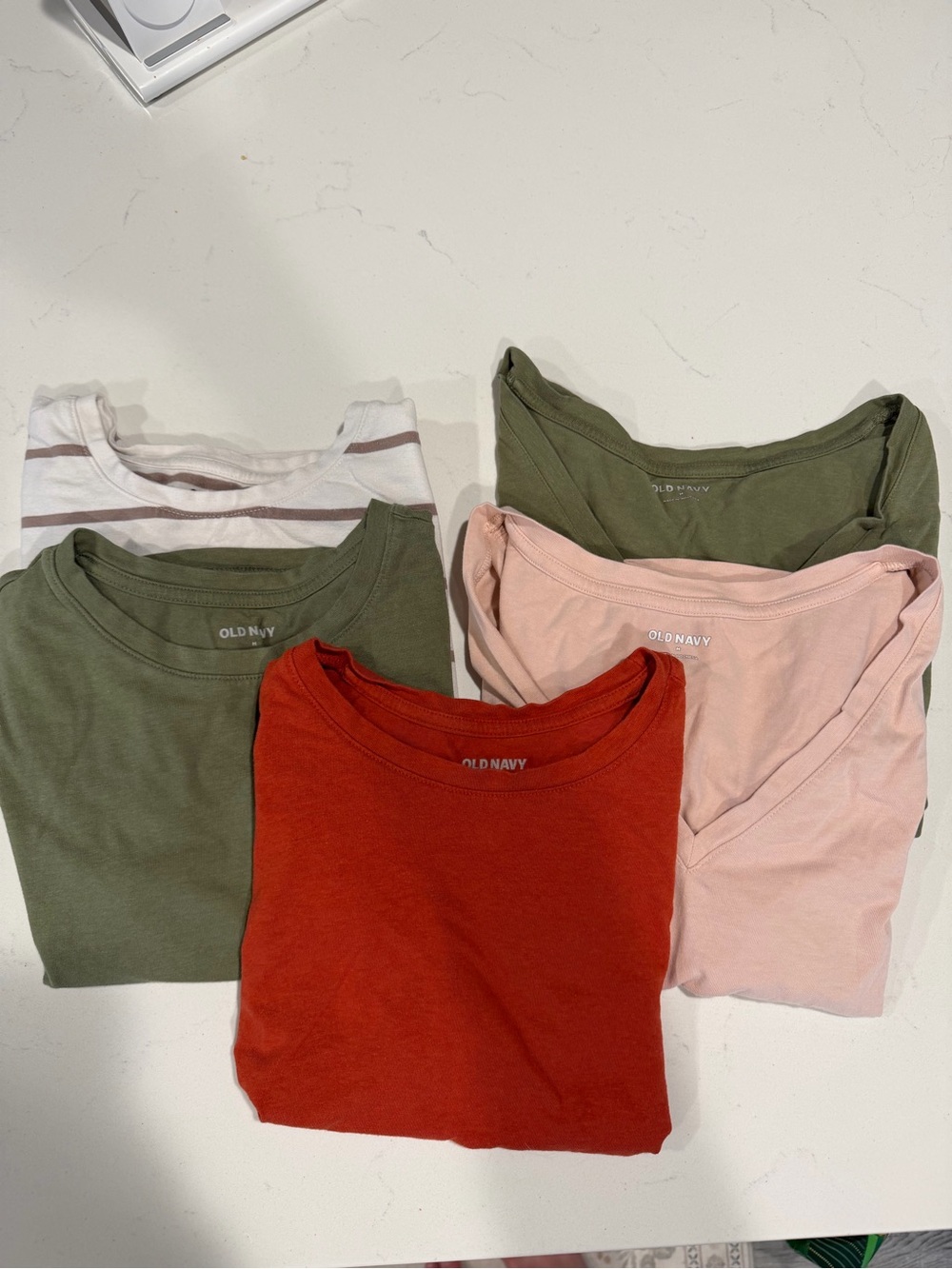 Old Navy Cotton Tee Pack — Olive, Rust & Blush